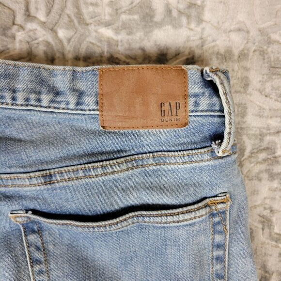 Gap Jeans Mens 34X32 Blue Skinny Denim Pants Mid Rise Light Wash Adult Casual - Picture 7 of 16